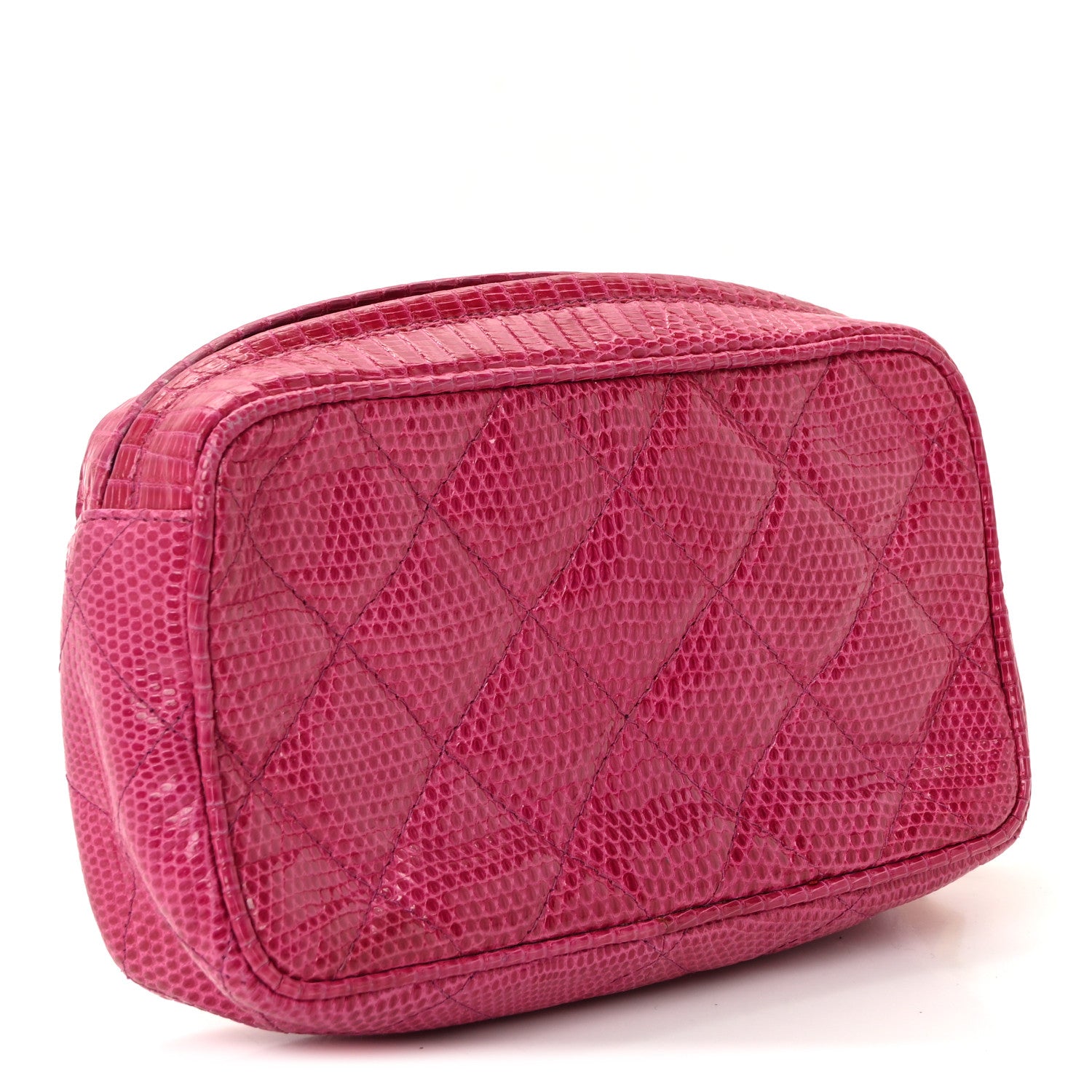 Chanel Lizard Quilted Tassel Clutch Pink 3 of 9