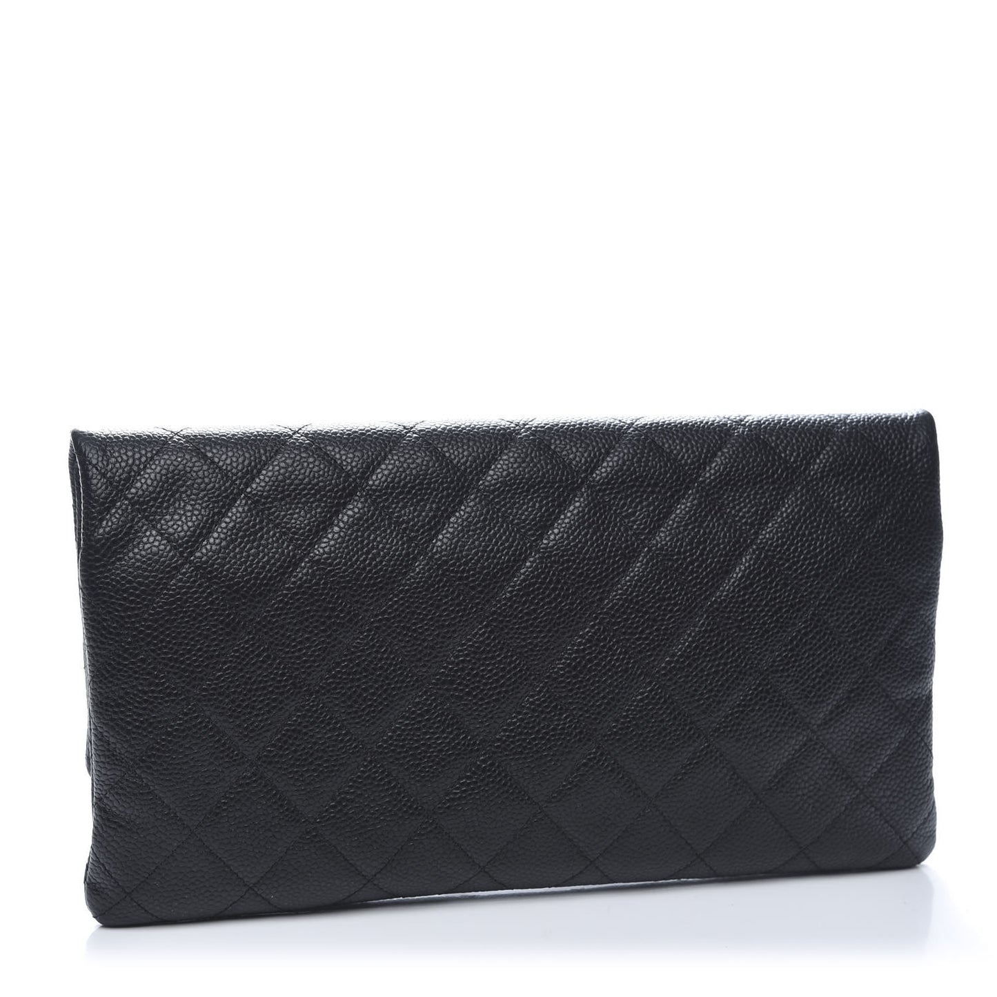Caviar Quilted CC Beauty Clutch Black