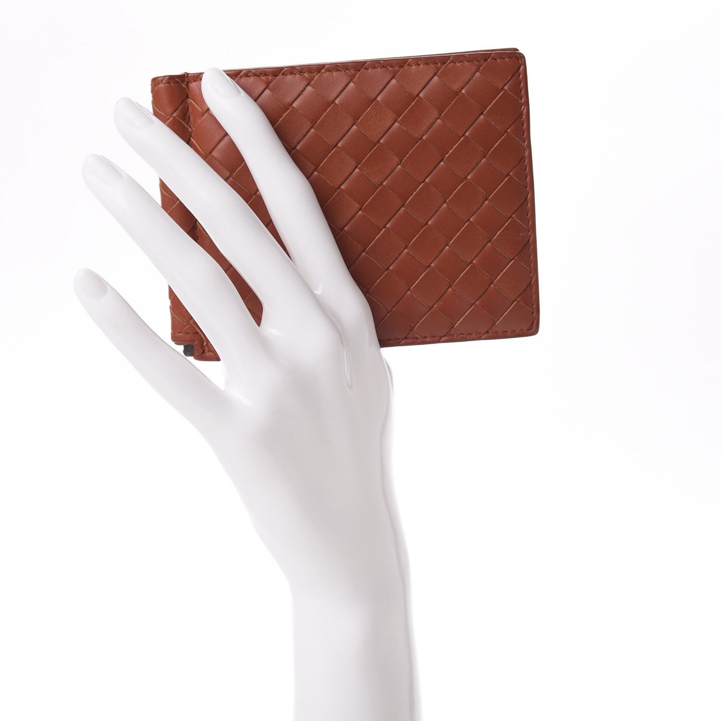 Calfskin Intrecciato Bi-Fold Wallet With Money Clip Brique