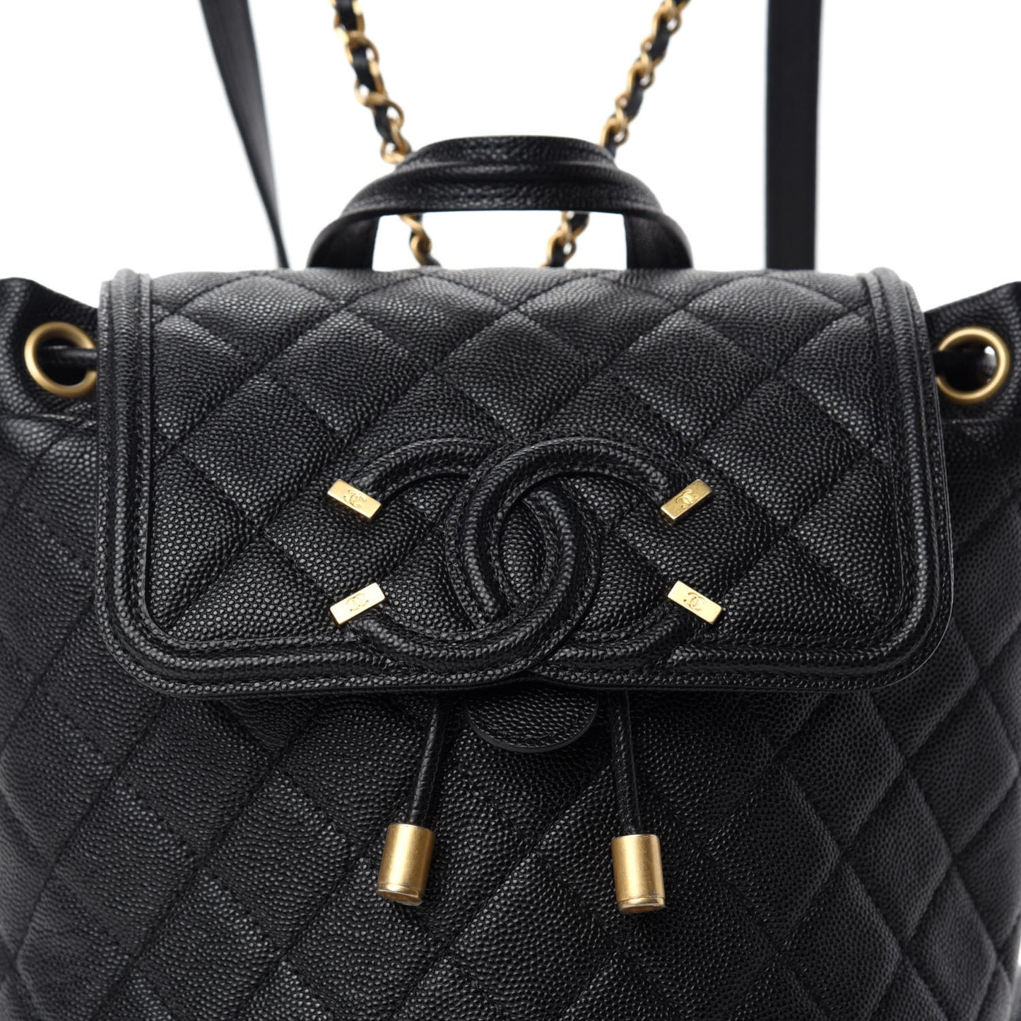 Caviar Quilted Small Filigree Backpack Black