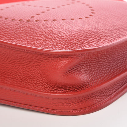 Hermes Taurillon Clemence Evelyne III PM Rouge Casaque 9 of 10