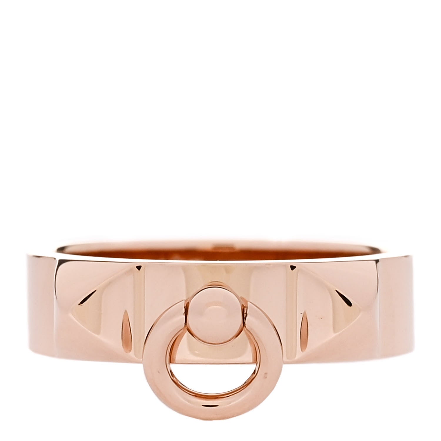 Hermes 18K Rose Gold PM Collier De Chien Ring 52 6 1 of 5