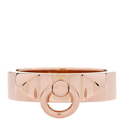Hermes 18K Rose Gold PM Collier De Chien Ring 52 6 1 of 5
