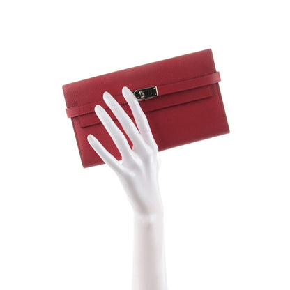 Hermes Epsom Kelly Longue Wallet Rouge Vif 2 of 10