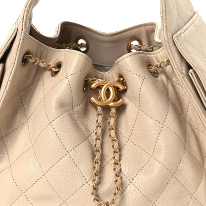 Chanel Caviar Quilted Small Chanel 25 Handbag Beige 8 of 13