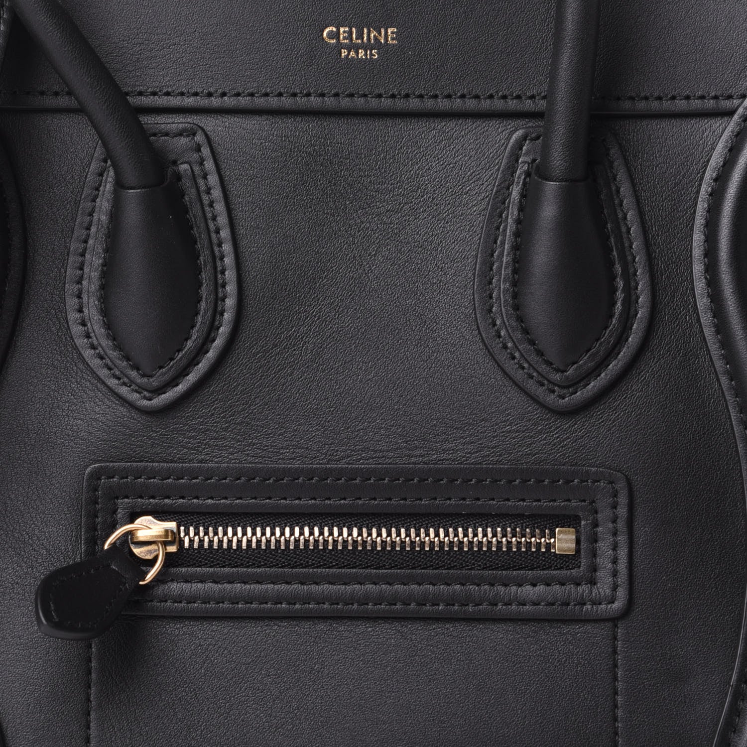 Celine Smooth Calfskin Nano Luggage Black 8 of 10