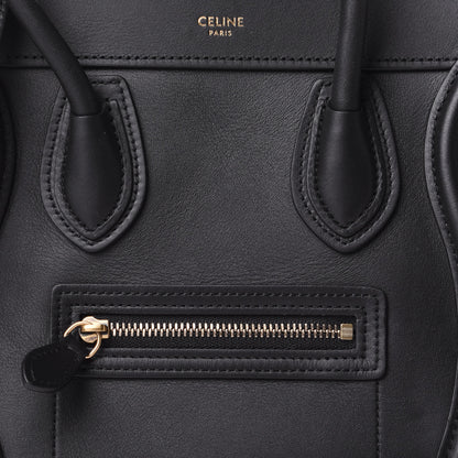 Celine Smooth Calfskin Nano Luggage Black 8 of 10