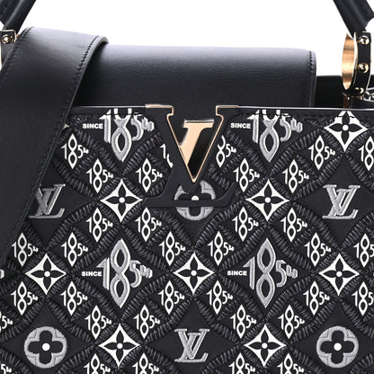 Louis Vuitton Calfskin Since 1854 Embroidered Capucines PM Black 7 of 9