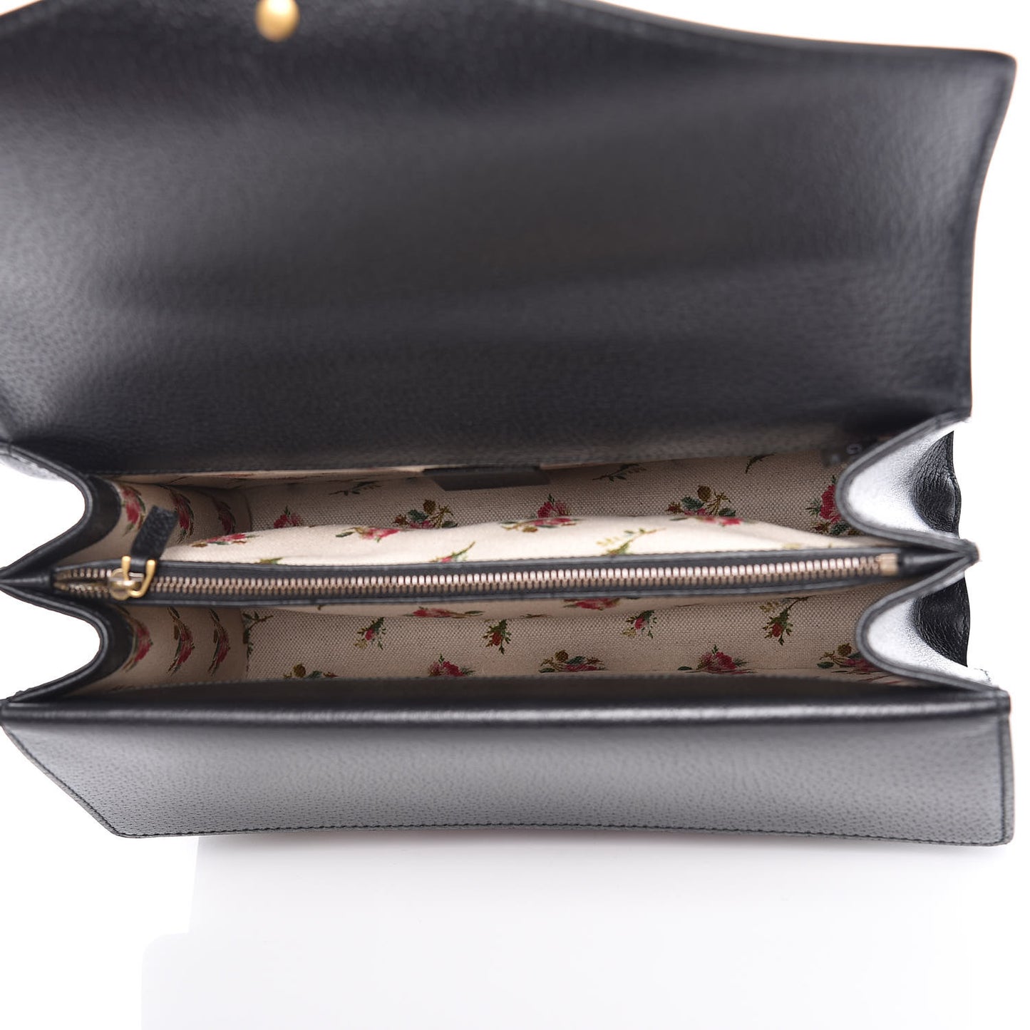 Calfskin Web Floral Embroidered Medium Dionysus Shoulder Bag Black