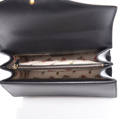 Gucci Calfskin Web Floral Embroidered Medium Dionysus Shoulder Bag Black 5 of 10