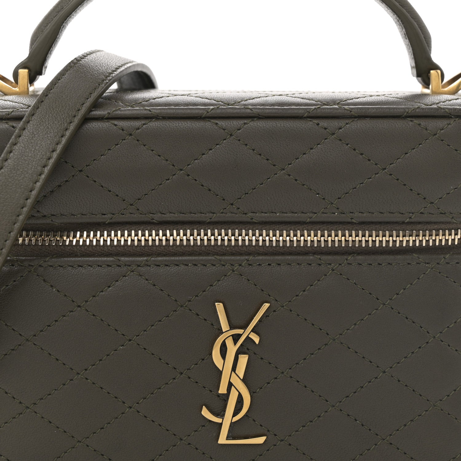 Saint Laurent Lambskin Quilted Mini Gaby Vanity Case Light Musk 7 of 12