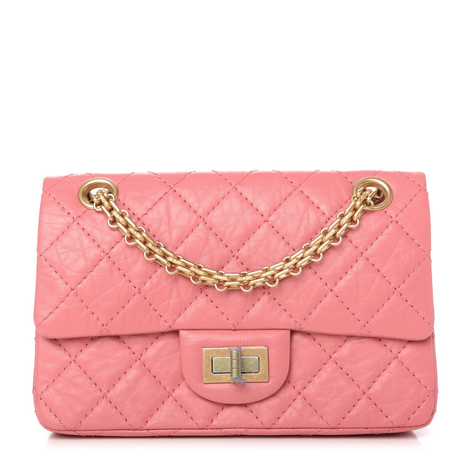 Chanel Aged Calfskin Quilted 2.55 Reissue Mini Flap Pink 1 of 10