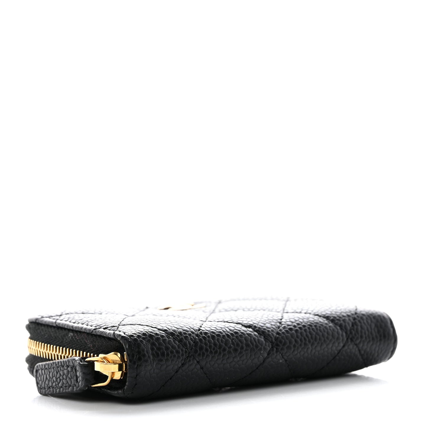 Caviar Quilted Zip Coin Purse Black
