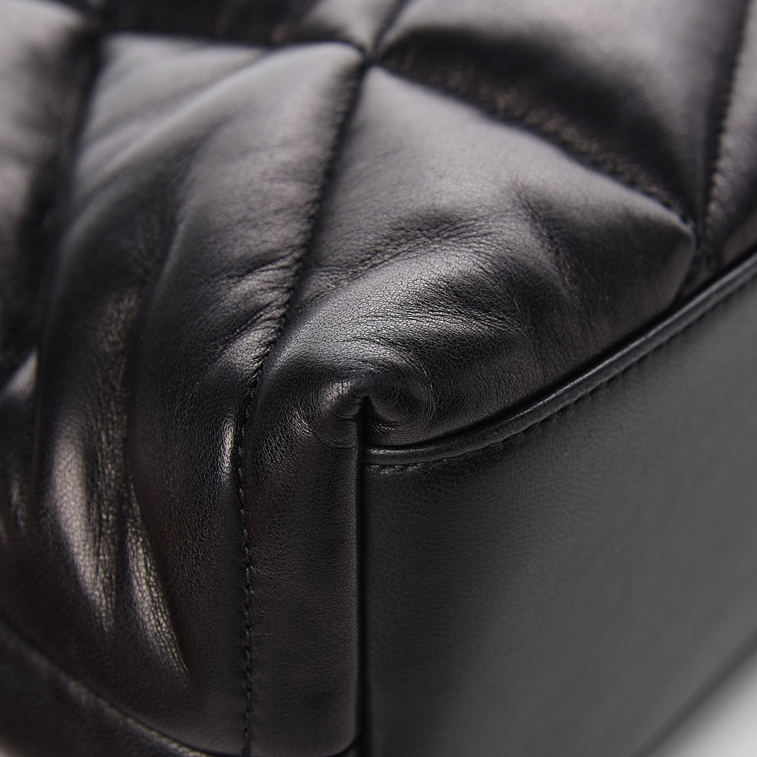 Saint Laurent Lambskin Quilted Small Loulou Puffer Monogram Chain Satchel Black 10 of 12