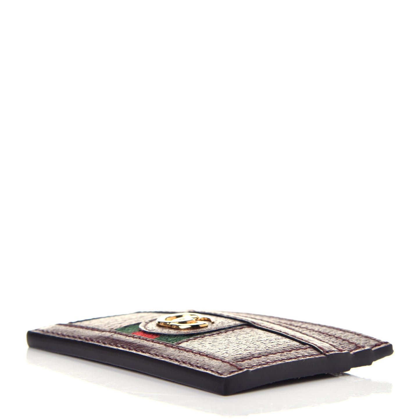 Calfskin Web GG Ophidia Card Holder Vintage Bordeaux