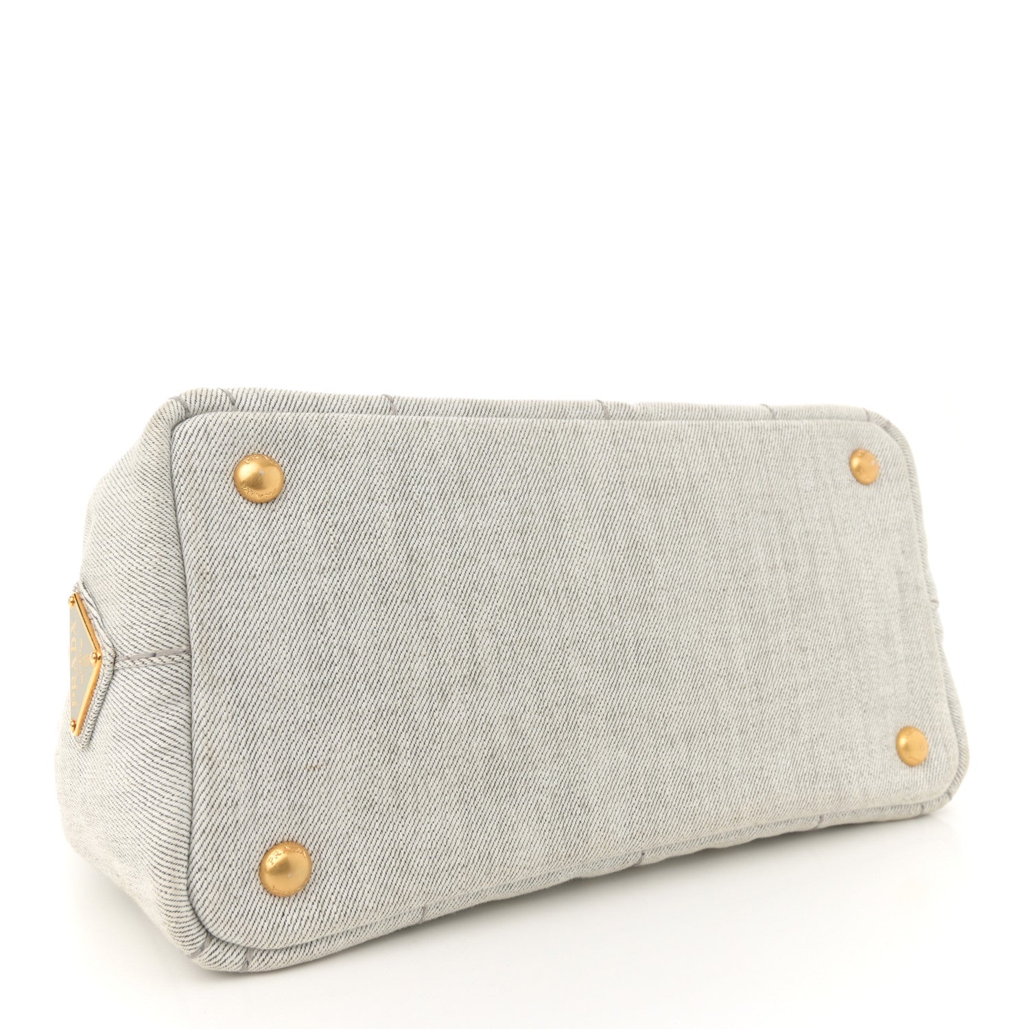 Prada Denim Small Logo Tote Bianco 4 of 12
