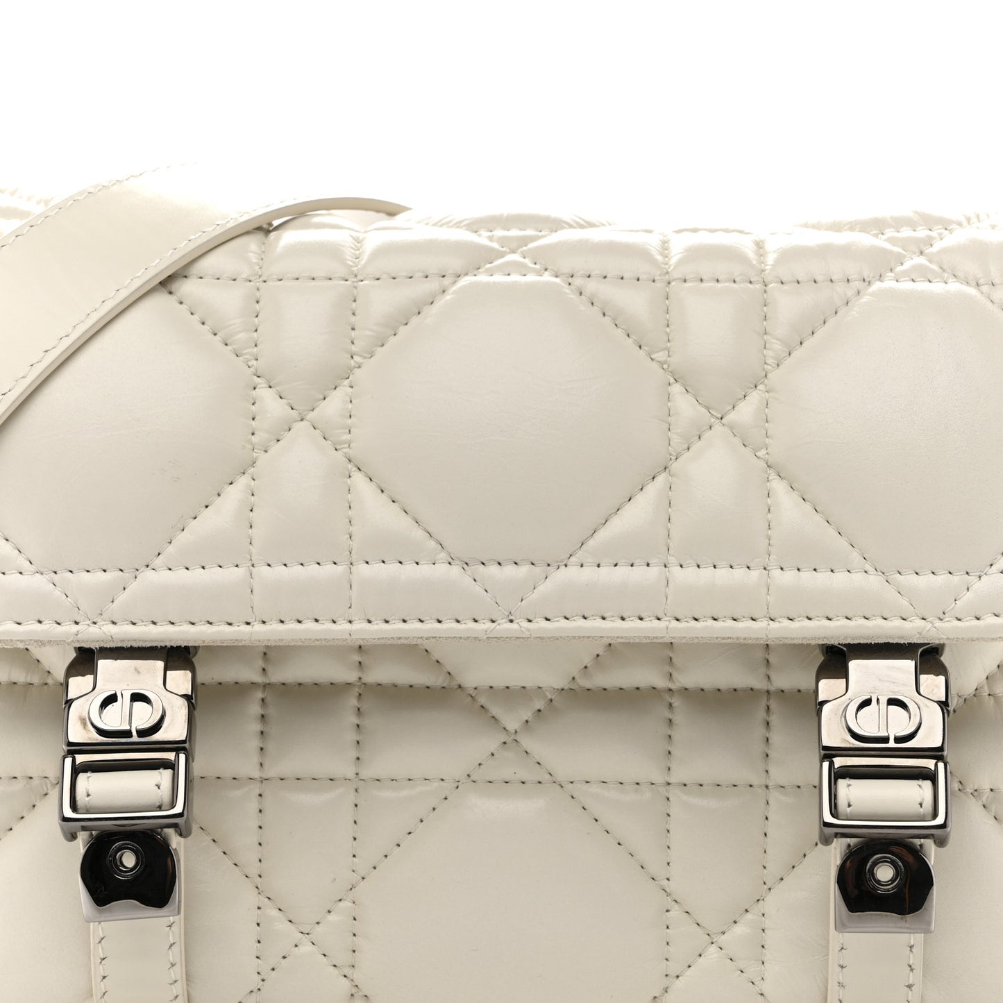 Calfskin Macrocannage Small Diorcamp Messenger Latte