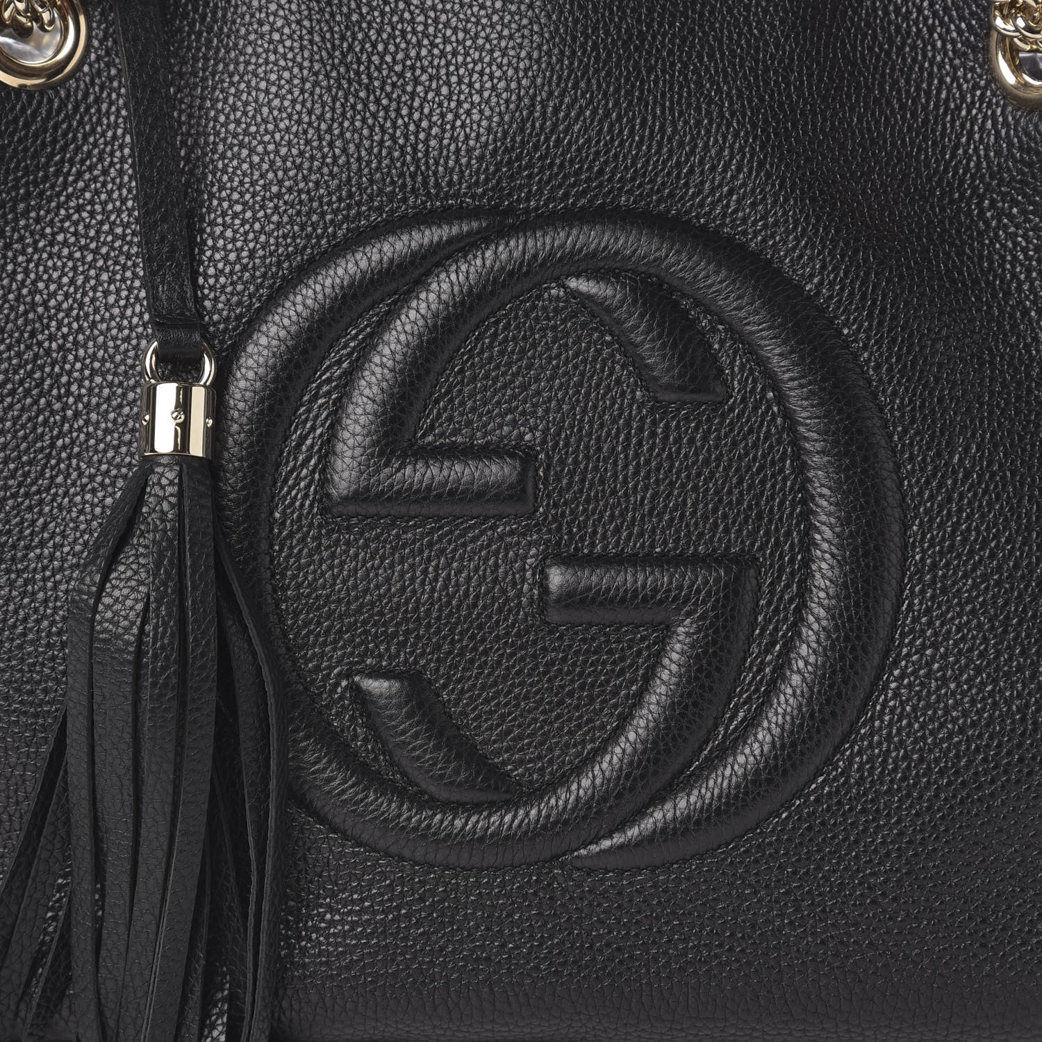 Gucci Pebbled Calfskin Medium Soho Chain Shoulder Bag Black 9 of 9