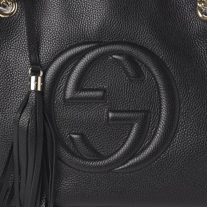 Gucci Pebbled Calfskin Medium Soho Chain Shoulder Bag Black 9 of 9