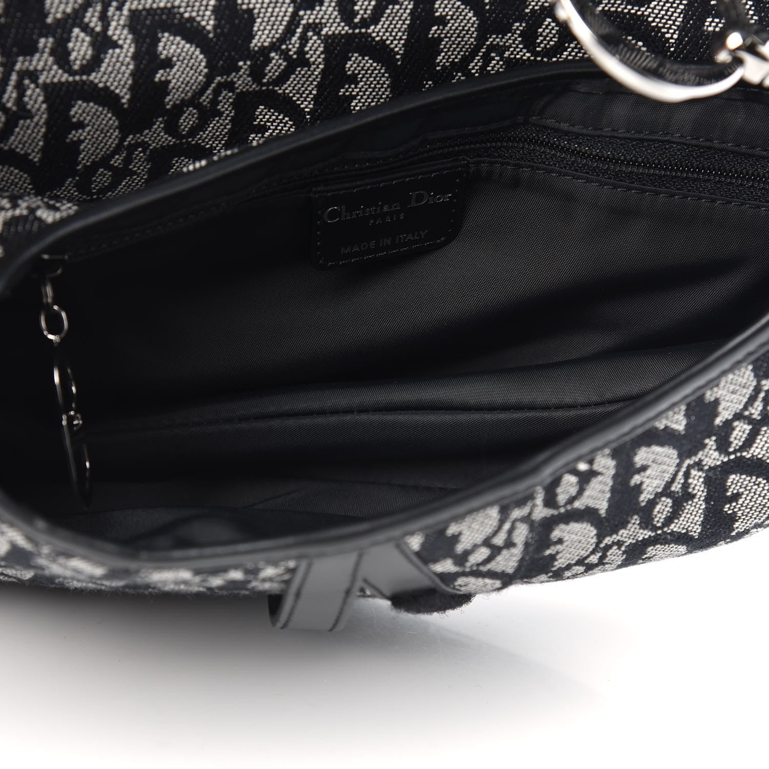 Christian Dior Monogram Saddle Bag Black 5 of 9