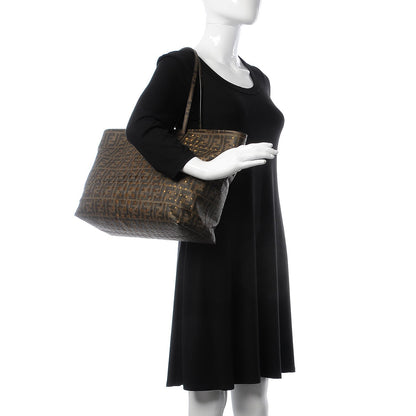 Fendi Zucca Spalmati Stars Medium Roll Tote Tobacco 2 of 7