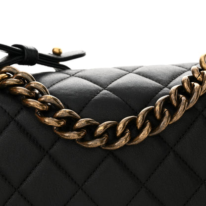 Chanel Shiny Sheepskin Quilted Small Trapezio Flap Black 12 of 15