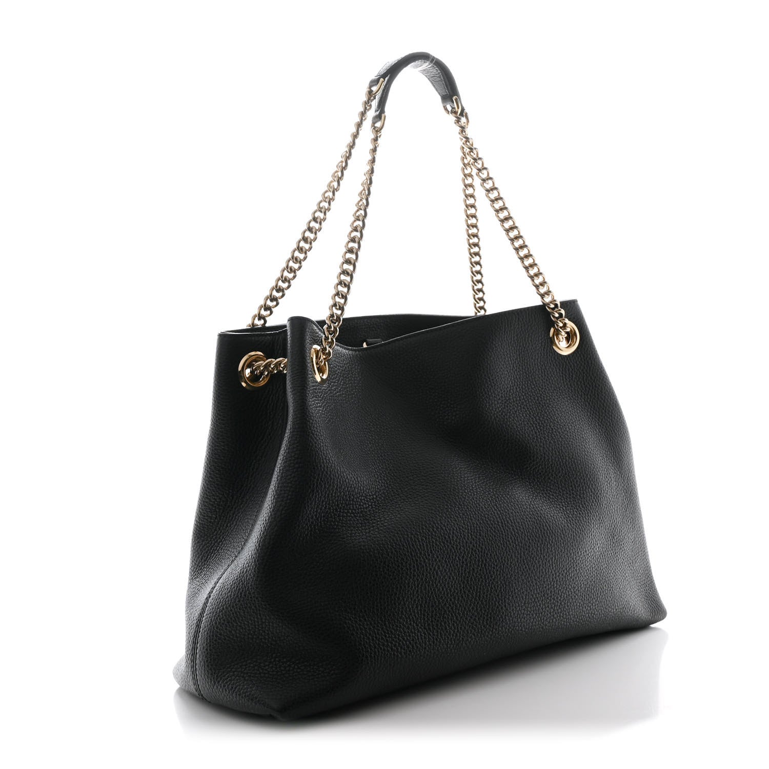 Gucci Pebbled Calfskin Medium Soho Chain Shoulder Bag Black 3 of 10