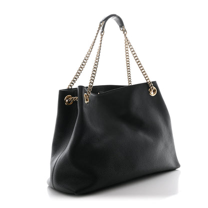 Gucci Pebbled Calfskin Medium Soho Chain Shoulder Bag Black 3 of 10