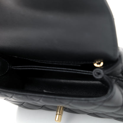 Chanel Calfskin Crystal Quilted Extra Mini Coco Handle Flap Black 4 of 5
