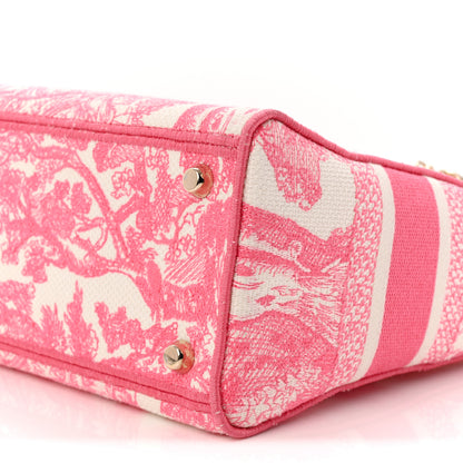 Christian Dior Canvas Toile De Jouy Reverse Embroidered Medium Lady D-Lite Fluorescent Pink 10 of 10