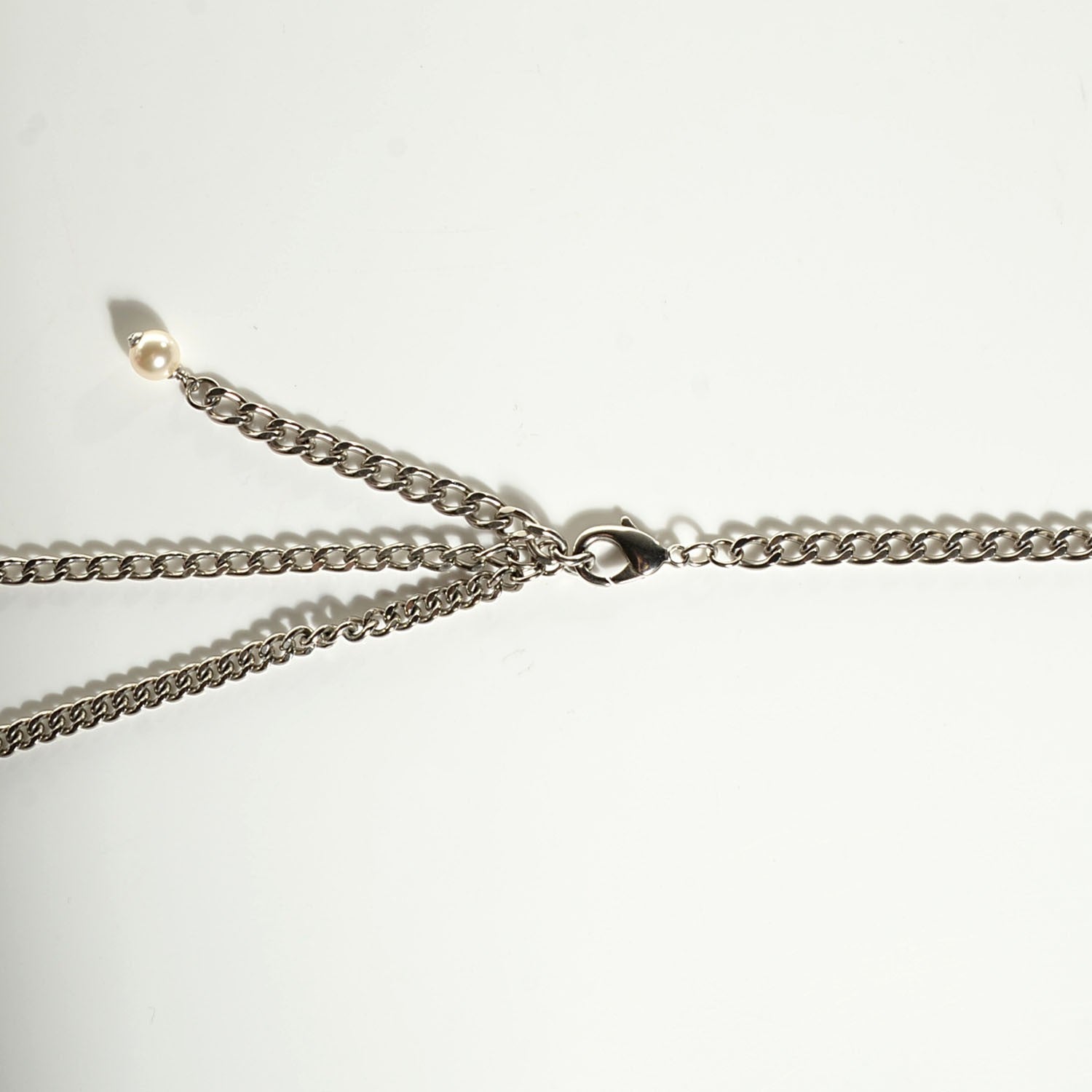 Chanel Pearl CC Multi Strand Necklace Silver 6 of 18