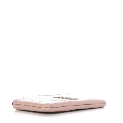Saint Laurent Calfskin Matelasse Monogram Key Pouch Pale Pink 4 of 8