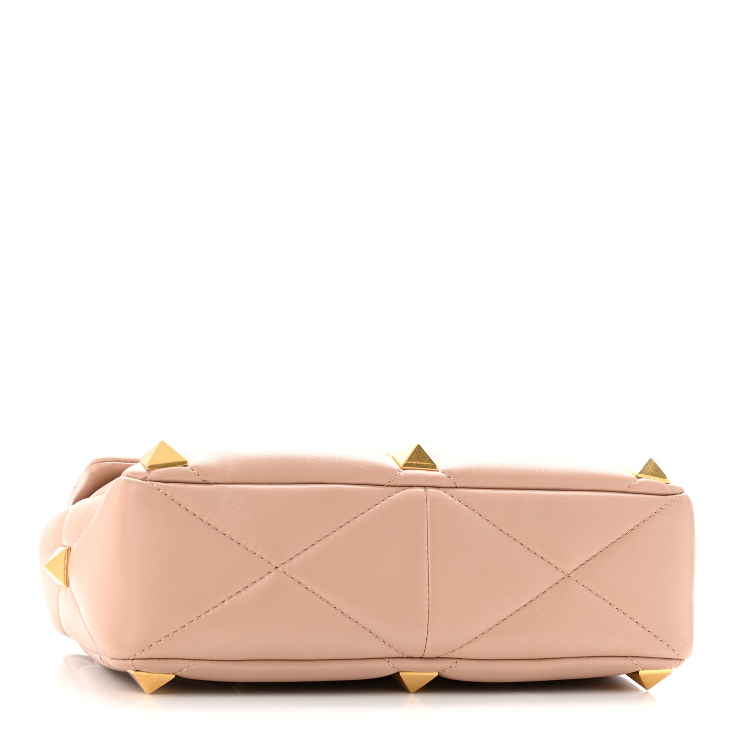 Nappa Large Roman Stud Shoulder Bag Rose Cannelle