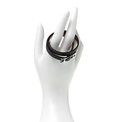 Hermes Swift Behapi Double Tour Bracelet Black Gold 2 of 5