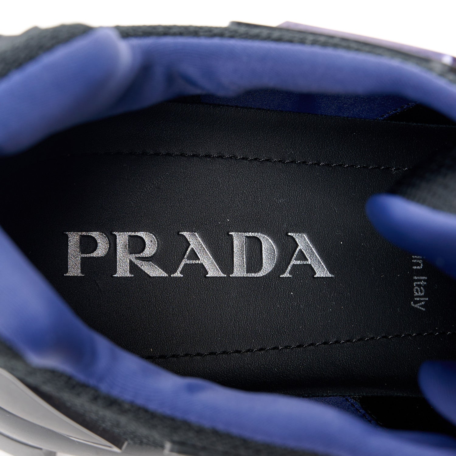Prada Rubber Knit Fabric Iridescent Mens Cloudbust Thunder Sneakers 8 Black 8 of 9