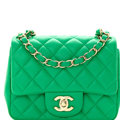 Chanel Lambskin Quilted Mini Square Flap Green 8 of 16
