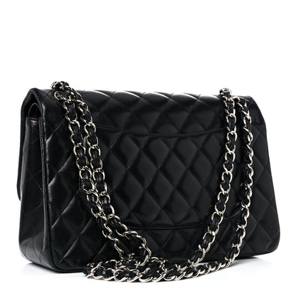 Chanel Lambskin Quilted Jumbo Double Flap Black 3 of 21