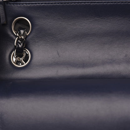 Chanel Distressed Patent Quilted Medium Double Flap Navy 14 of 15