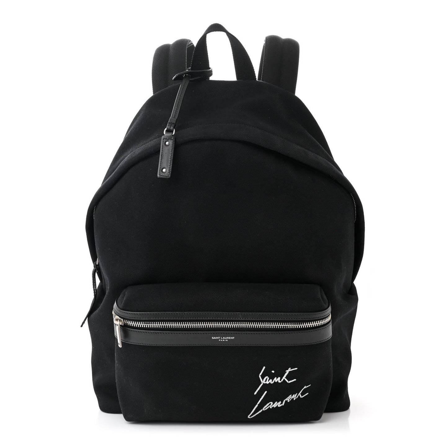 Canvas Signature Embroidered City Backpack Black