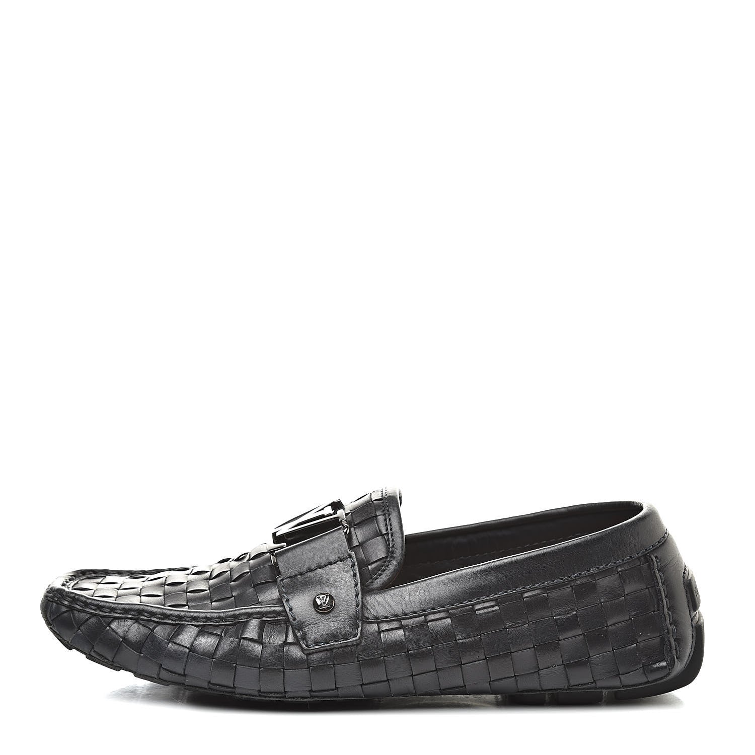 Louis Vuitton Calfskin Woven Mens Monte Carlo Loafers 6.5 Marine 1 of 11