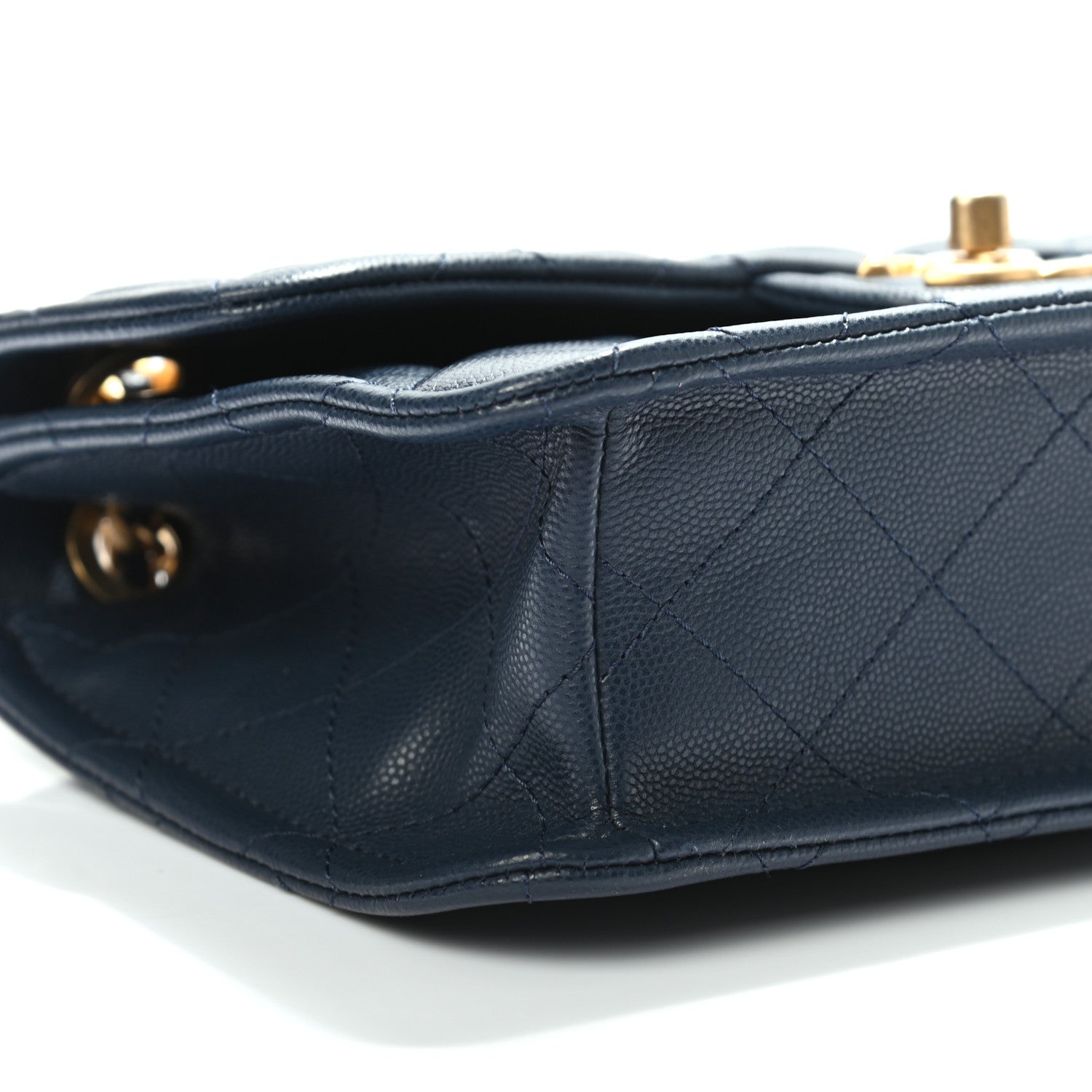 Chanel Caviar Quilted Medium Sweet Classic Flap Navy Blue 7 of 9