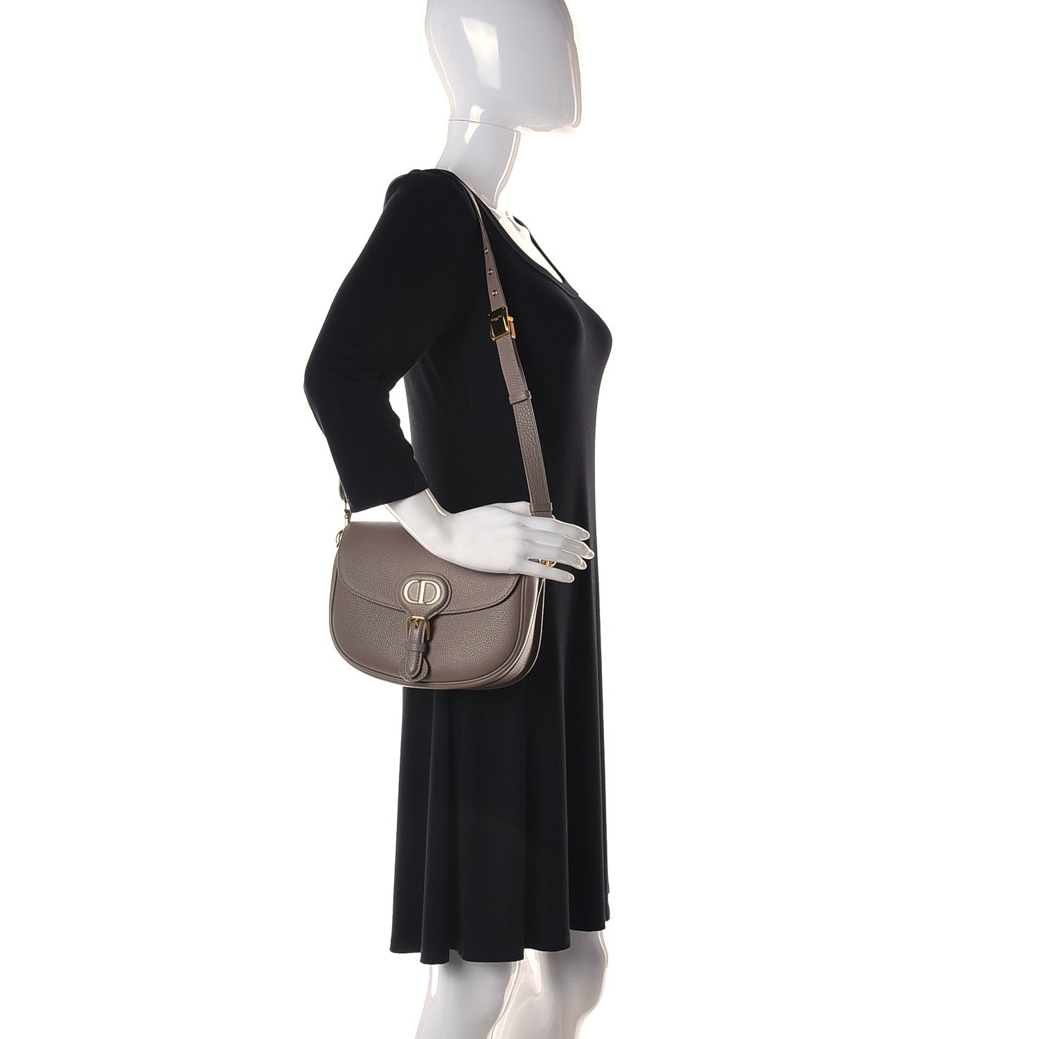 Christian Dior Grained Calfskin Medium Bobby Flap Warm Taupe 2 of 12