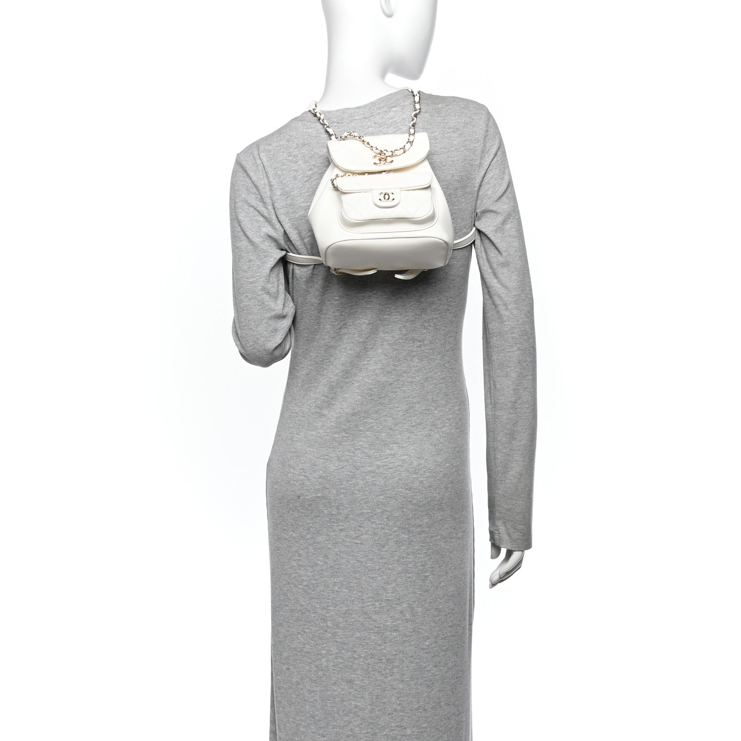 Chanel Lambskin Quilted Small Duma Drawstring Backpack White 2 of 10