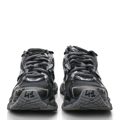 Balenciaga Mesh Rubber Distressed Mens Runner Sneakers 41 Black Grey 2 of 9
