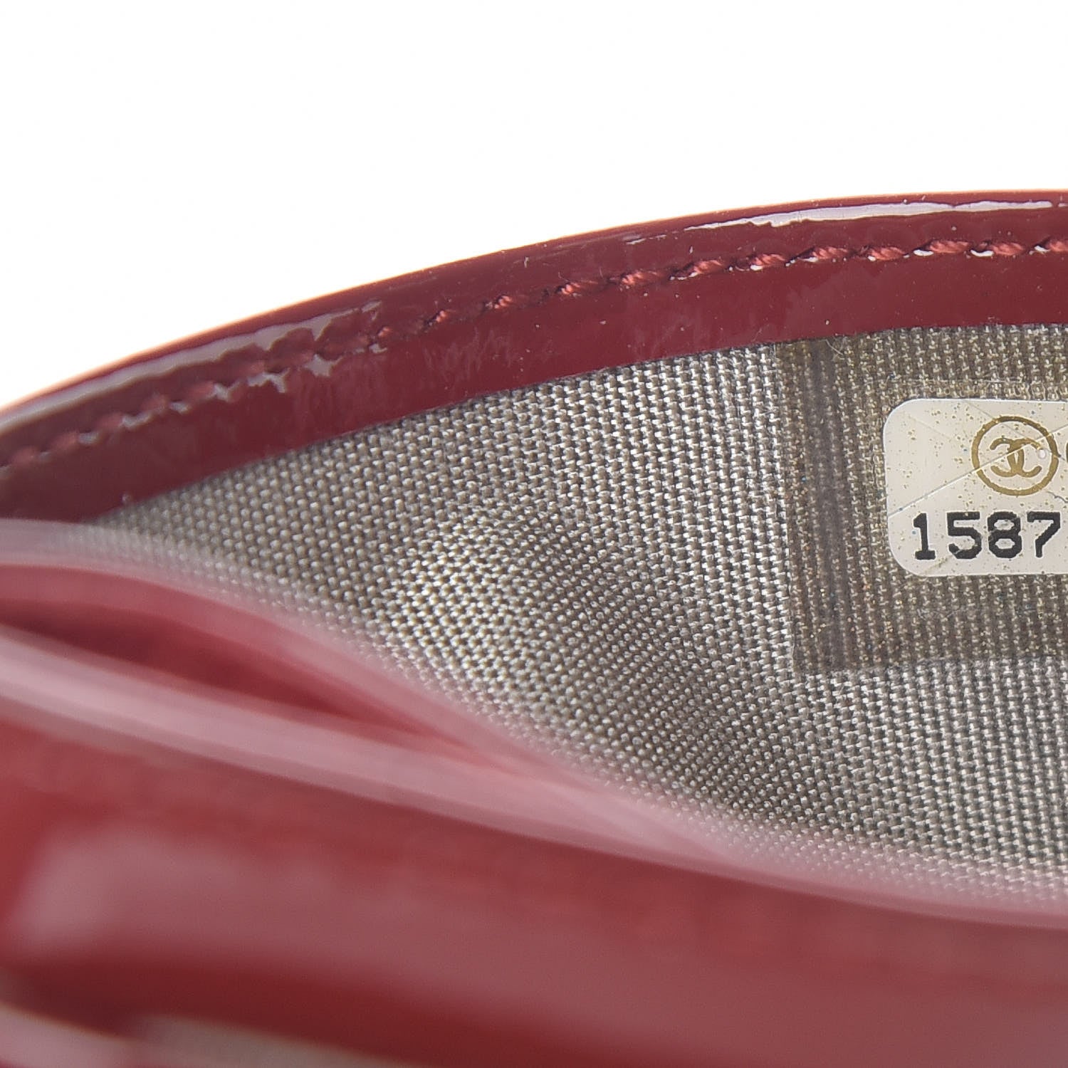 Chanel Patent Quilted Brilliant Card Holder Red 6 of 13