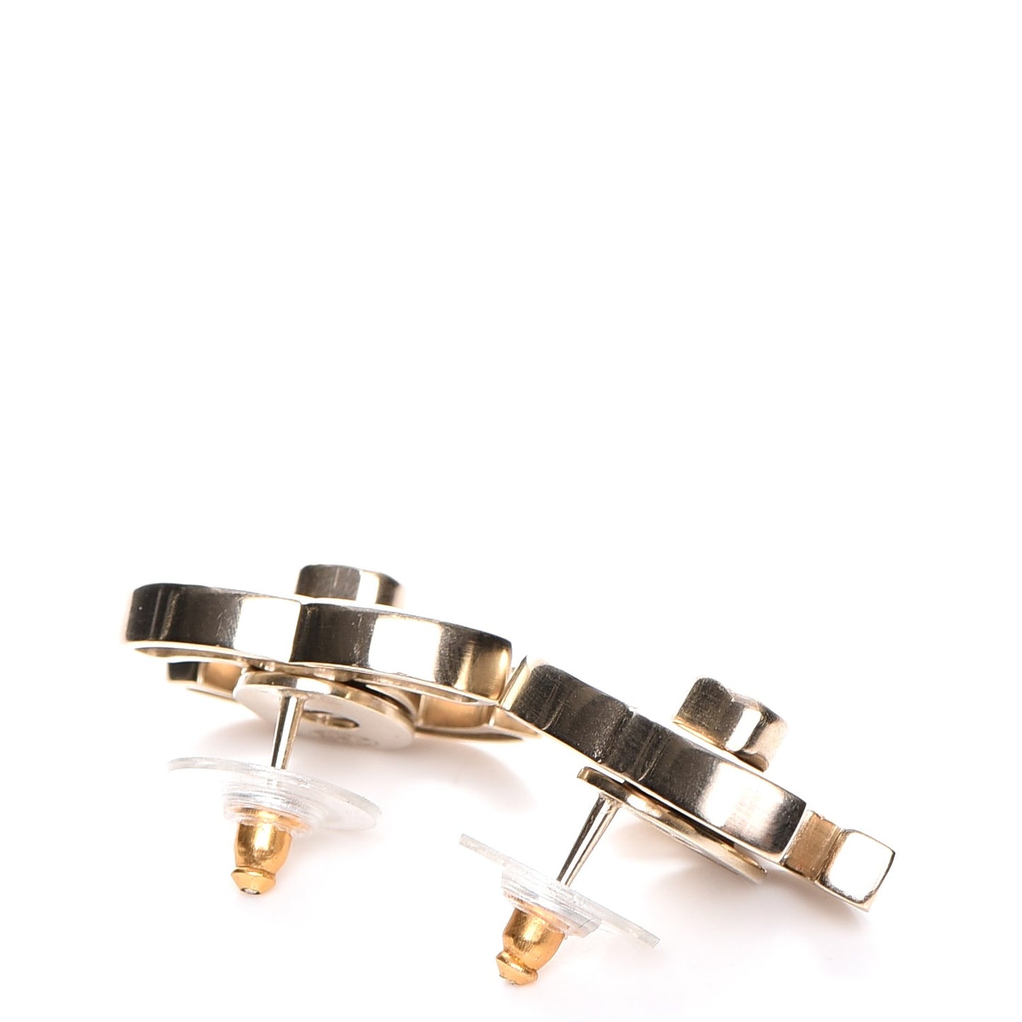 Metal CC Turnlock Interchangeable Earrings Gold