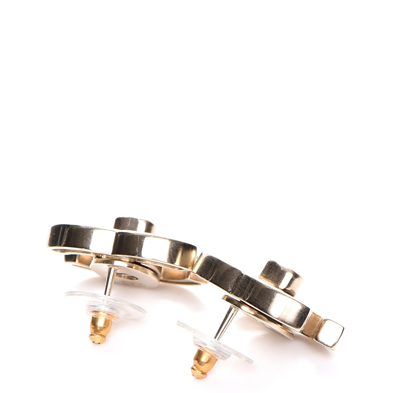 Chanel Metal CC Turnlock Interchangeable Earrings Gold 9 of 10