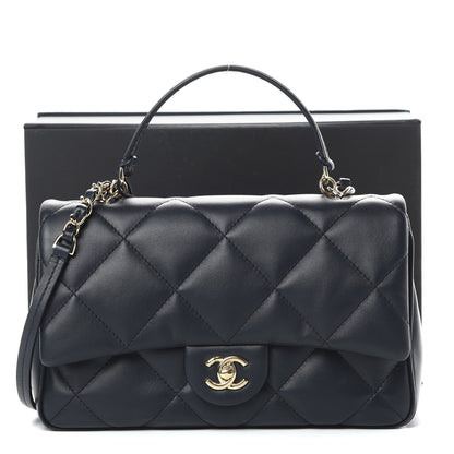 Chanel Lambskin Quilted Easy Carry Flap Navy 11 of 11