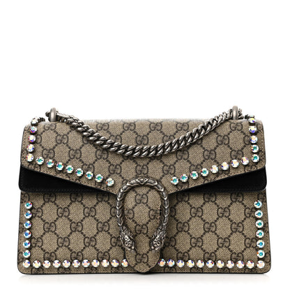 Gucci GG Supreme Monogram Crystal Small Dionysus Shoulder Bag Black 1 of 12