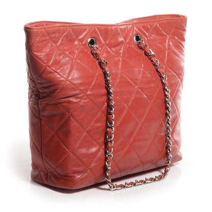 Chanel Calfskin Quilted In the Business North South Tote Red 3 of 8
